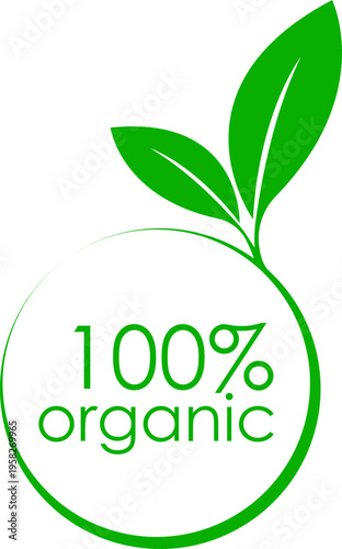 100% Organic Seal With Leaves