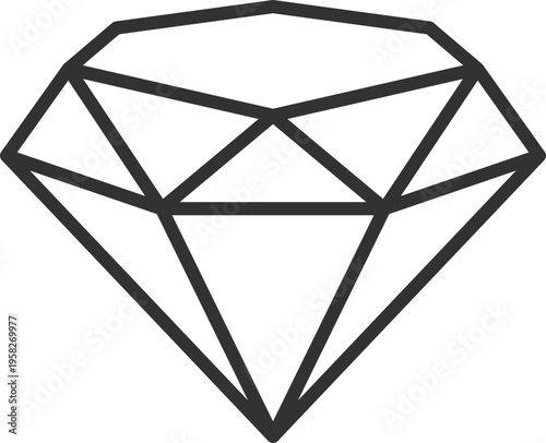 Geometric Diamond Outline Icon