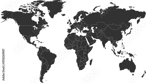 World Map Political Outline