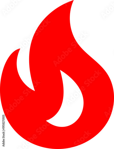 Simple Red Flame Icon