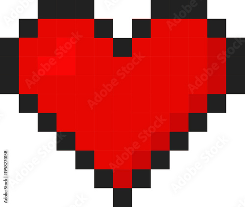 Pixelated Red Heart Icon