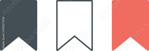 Bookmark three ribbon bookmark red. vector illustration