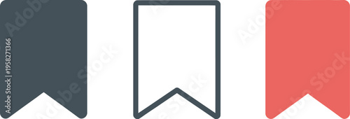 Bookmark three ribbon bookmark red. vector illustration