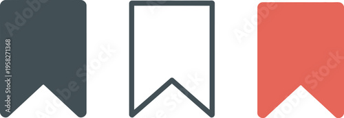 Bookmark three ribbon bookmark red. vector illustration