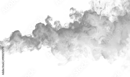 Grey smoke PNG overlay for subtle textures. Adds realism and depth to artwork. Transparent background ensures flexible use.