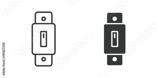 Circuit breaker icon, vector logo design element, electrical protection symbol, minimal technical emblem template