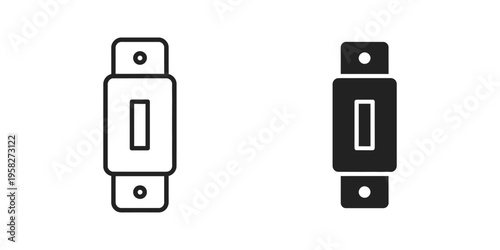 Circuit breaker icon, vector logo design element, electrical protection symbol, minimal technical emblem template