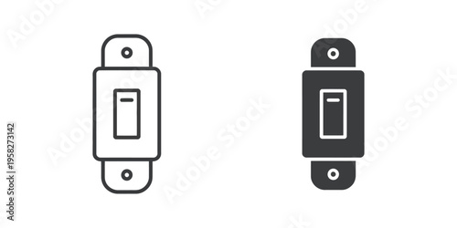 Circuit breaker icon, vector logo design element, electrical protection symbol, minimal technical emblem template