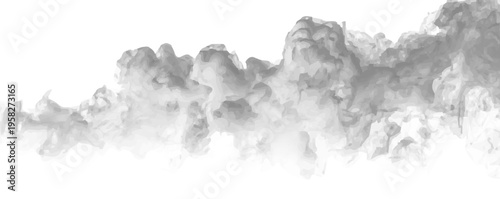 Dark smoke PNG texture for overlays. Perfect for adding drama or tension. Transparent background ensures easy compositing.