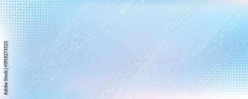 Abstract tech network connection dots. Digital technology and big data analysis background. White background with plexus lines. Futuristic technology concept.