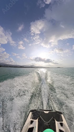 Jetski ride, back view