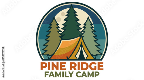 This logo captures the essence of outdoor adventure with tents and trees under the moon. It signifies family bonding and the joy of camping together.