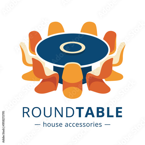 A stylish round table surrounded by colorful chairs, representing modern home design and functionality, perfect for gatherings and bright living spaces with casual elegance.