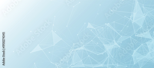 Abstract tech network connection dots. Digital background and big data technology. Blue background with plexus lines. Futuristic technology concept.