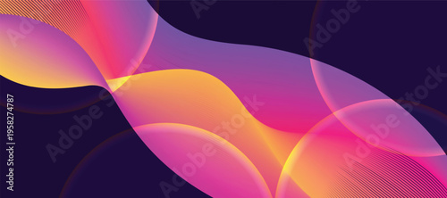 Gradient abstract background with glowing wave curves. Suit for banner, brochure, presentation, corporate, cover, poster, website