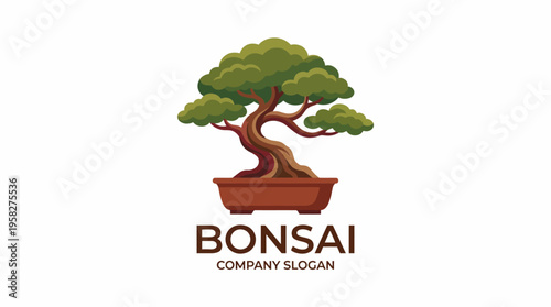 A beautifully crafted bonsai tree logo representing growth, balance, and harmony, perfect for a company focused on nature, wellness, or botanical themes and branding.