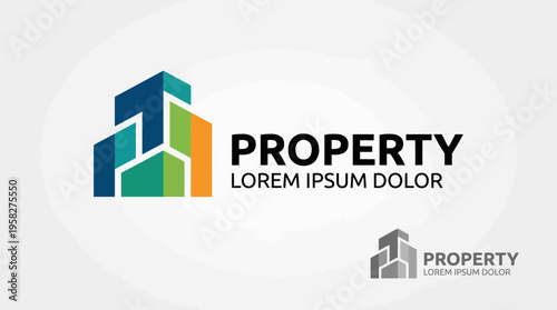 A stylish logo for a property brand that encapsulates modern architecture and the essence of real estate marketing, focusing on innovation and customer engagement.