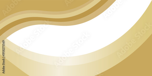 Elemen kurva latar belakang garis emas vektor dengan spasi putih untuk desain teks dan pesan, Eps10