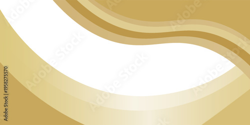 Elemen kurva latar belakang garis emas vektor dengan spasi putih untuk desain teks dan pesan, Eps10