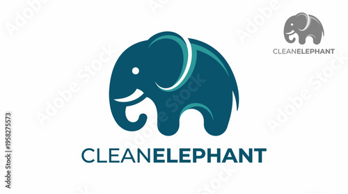 This appealing logo features a stylized elephant, embodying cleanliness and reliability, perfect for eco-conscious businesses seeking a memorable brand identity.