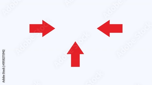 Three red arrows symbolize ambiguity or multiple choices. Perfect for presentations, business graphics, or blog posts on decision making or direction.