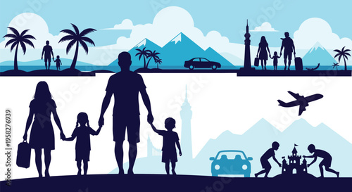 Set of travel and tourism icons vector