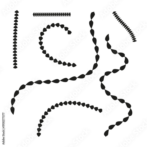 Abstract stroke set. Curved line Vector. Artistic brush mark. Graphic paint element. Manual vector only. No autotrace used.