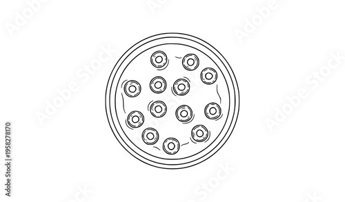 Top view cereal and milk bowl minimalist breakfast vector illustration