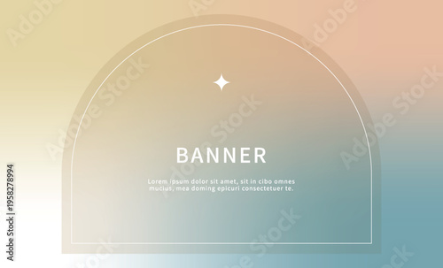 Retro gradient blur background with arch pattern.