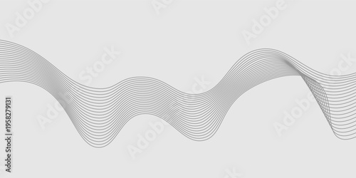 Abstract vector background with black wavy lines vector