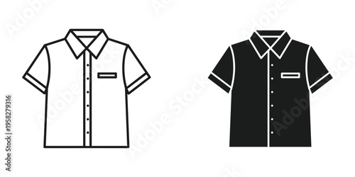 Short Sleeve Shirt Icon Design Vector Template