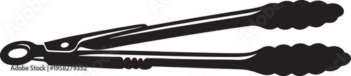 Kitchen tongs isolated silhouette vector