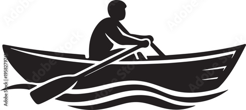  Row boat icon illustration
