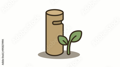 Sustainable Cork Stopper with a Green Sprout Symbolizing Growth and Natural Renewal