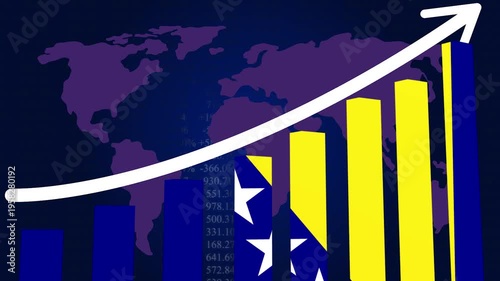 Economic Growth of the Region: Dynamic graphics illustrating the upward trajectory of a country's economic indicators, with a background map representing global interconnectedness.