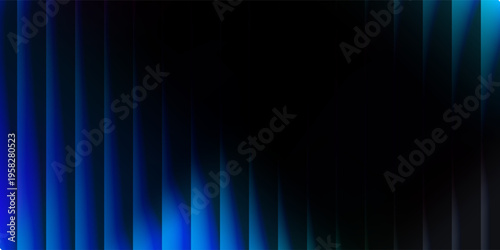 Gelombang biru abstrak dramatis latar belakang gelap garis-garis vertikal cahaya listrik
