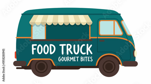 A vibrant food truck showcasing a selection of gourmet bites, perfect for food enthusiasts looking for quick, tasty meals on the go in a lively urban environment.