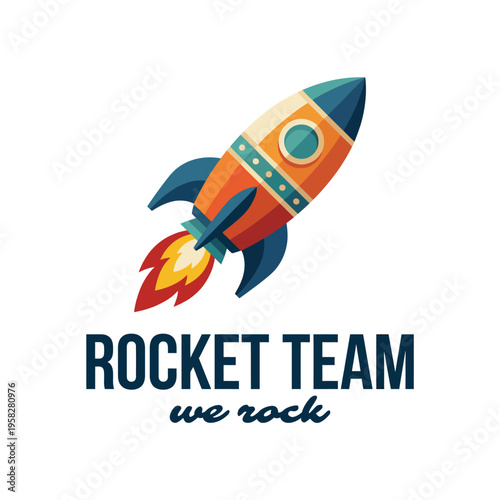 An engaging illustration of a rocket symbolizing the innovative spirit of a team, representing collaboration in achieving ambitious goals and fostering creativity in projects and endeavors.