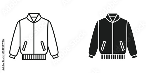 Photos Bomber Jacket Vector Icon Set Apparel Design