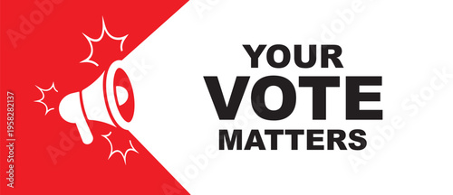 your vote matters sign on white background