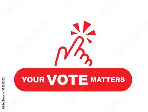 your vote matters sign on white background