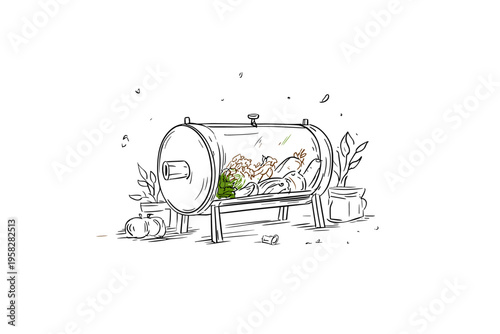 Compost Tumbler Bin with Turning Handle