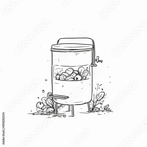 Compost Tumbler Bin with Turning Handle