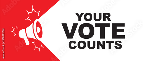 your vote counts sign on white background