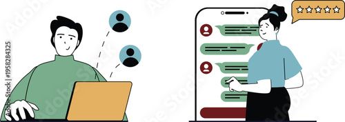 Modern communication through digital and mobile platforms for customer satisfaction