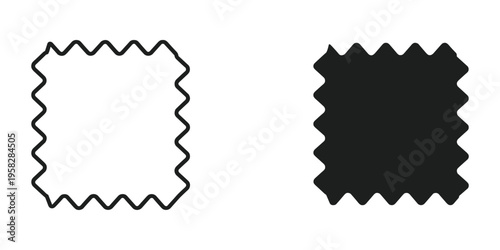 Fabric Sample Icon Black White Texture Swatch