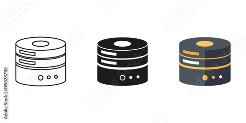 database servers vector illustration, flat design
