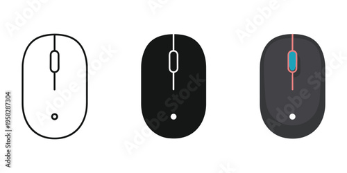 computer mouse vector illustration, flat design