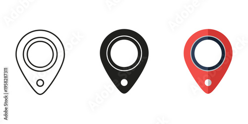 set of map pin icons vector illustration