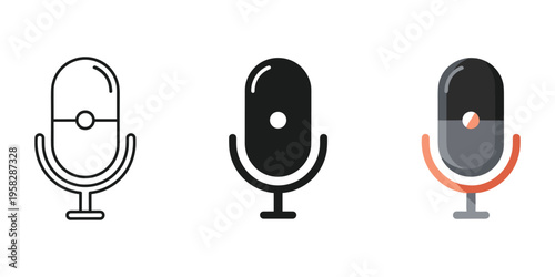 Microphone icons set vector illustration